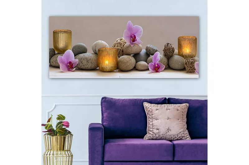 Canvasbillede YTY Floral & Botanical Flerfarvet - 120x50 cm - Boligtilbehør - Billeder & kunst - Billeder på lærred