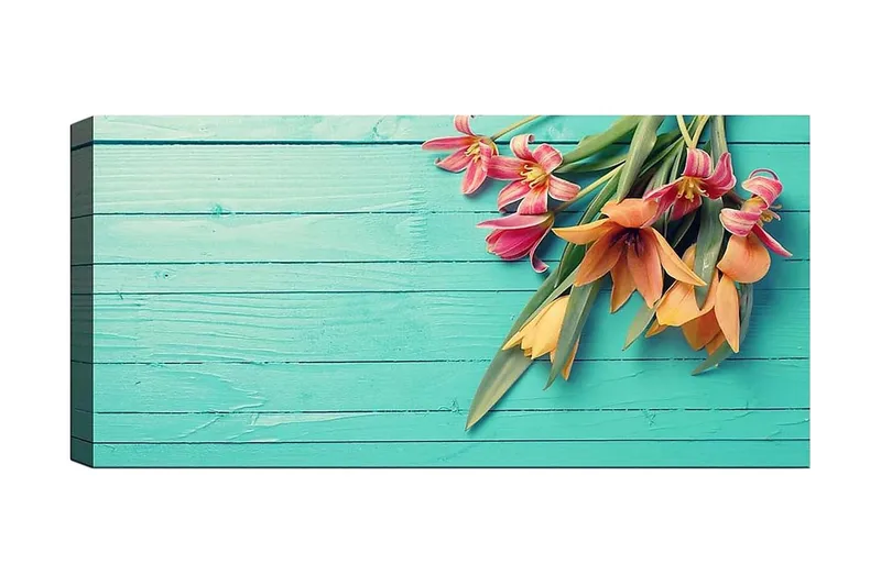 Canvasbillede YTY Floral & Botanical Flerfarvet, 120x50 cm