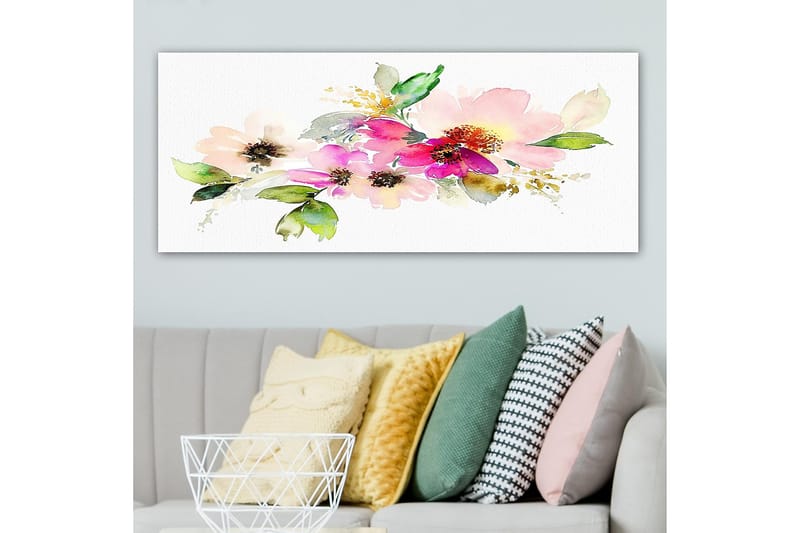 Canvasbillede YTY Floral & Botanical Flerfarvet - 120x50 cm - Boligtilbehør - Billeder & kunst - Billeder på lærred