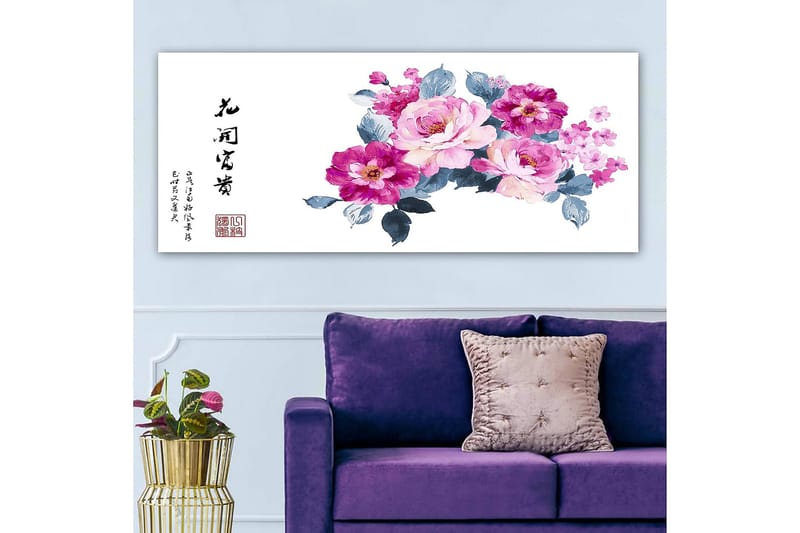 Canvasbillede YTY Floral & Botanical Flerfarvet - 120x50 cm - Boligtilbehør - Billeder & kunst - Billeder på lærred