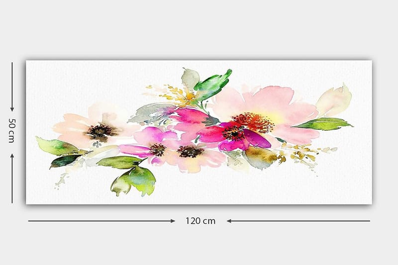 Canvasbillede YTY Floral & Botanical Flerfarvet - 120x50 cm - Boligtilbehør - Billeder & kunst - Billeder på lærred