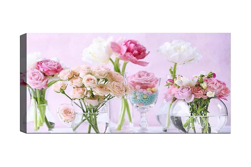 Canvasbillede YTY Floral & Botanical Flerfarvet, 120x50 cm