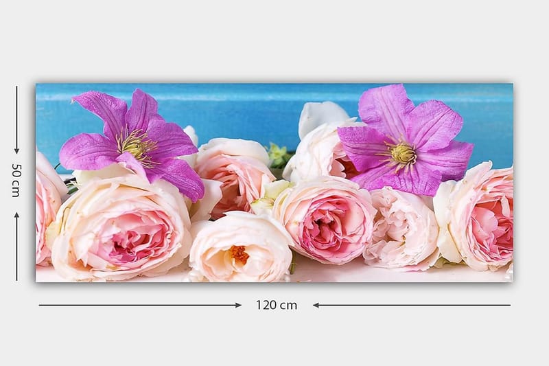 Canvasbillede YTY Floral & Botanical Flerfarvet - 120x50 cm - Boligtilbehør - Billeder & kunst - Billeder på lærred