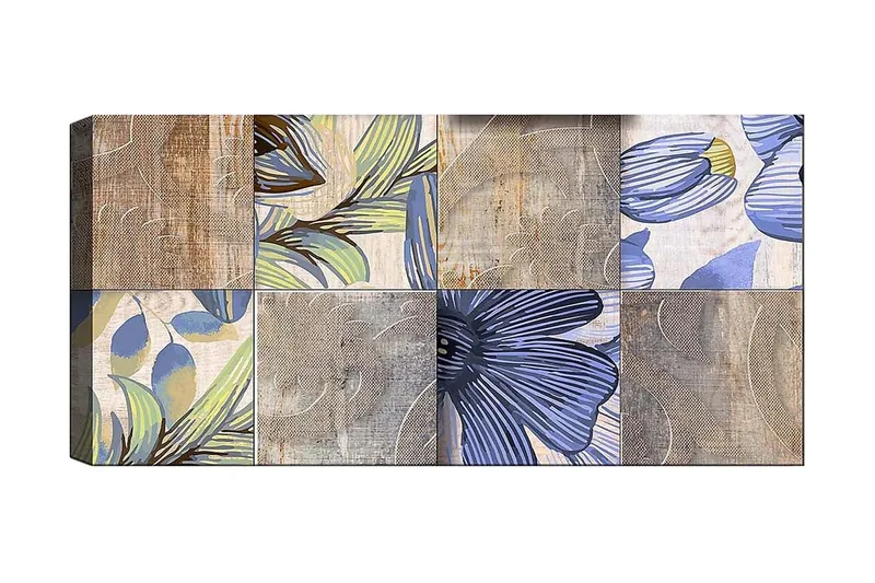 Canvasbillede YTY Floral & Botanical Flerfarvet, 120x50 cm