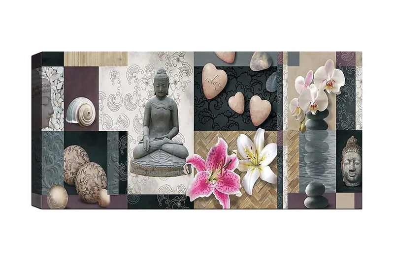 Canvasbillede YTY Floral & Botanical Flerfarvet, 120x50 cm