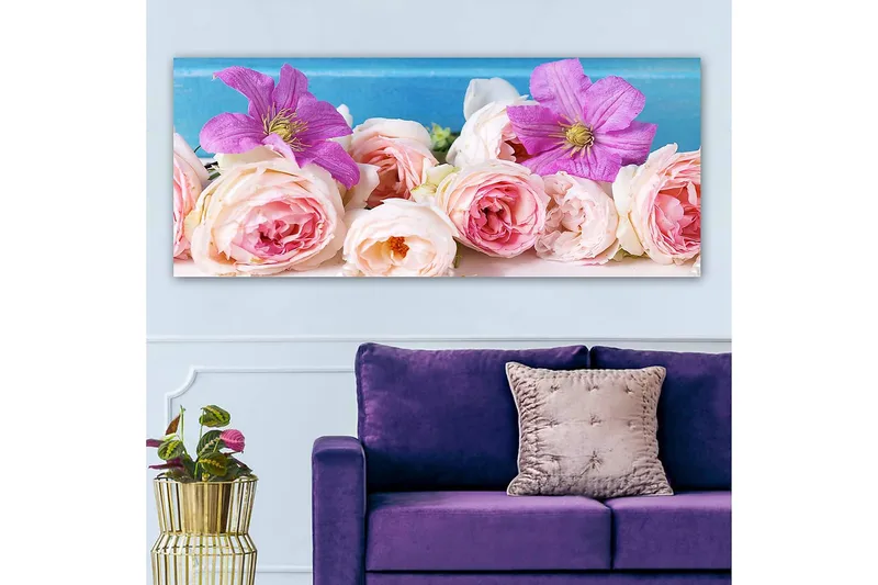 Canvasbillede YTY Floral & Botanical Flerfarvet - 120x50 cm - Boligtilbehør - Billeder & kunst - Billeder på lærred
