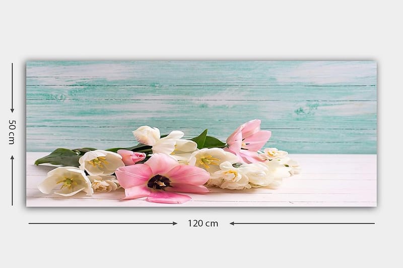 Canvasbillede YTY Floral & Botanical Flerfarvet - 120x50 cm - Boligtilbehør - Billeder & kunst - Billeder på lærred