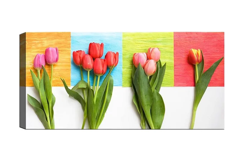 Canvasbillede YTY Floral & Botanical Flerfarvet, 120x50 cm
