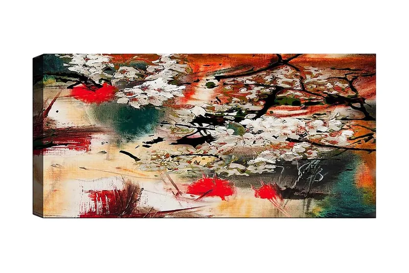 Canvasbillede YTY Floral & Botanical Flerfarvet, 120x50 cm