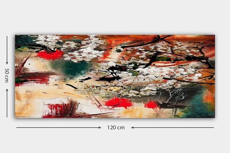 Canvasbillede YTY Floral & Botanical Flerfarvet - 120x50 cm - Boligtilbehør - Billeder & kunst - Billeder på lærred