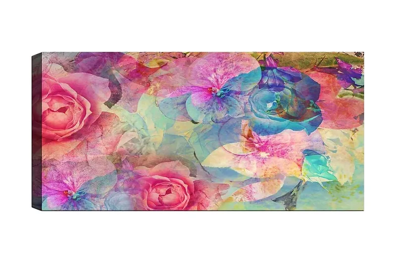 Canvasbillede YTY Floral & Botanical Flerfarvet, 120x50 cm