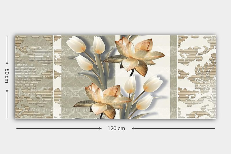 Canvasbillede YTY Floral & Botanical Flerfarvet - 120x50 cm - Boligtilbehør - Billeder & kunst - Billeder på lærred
