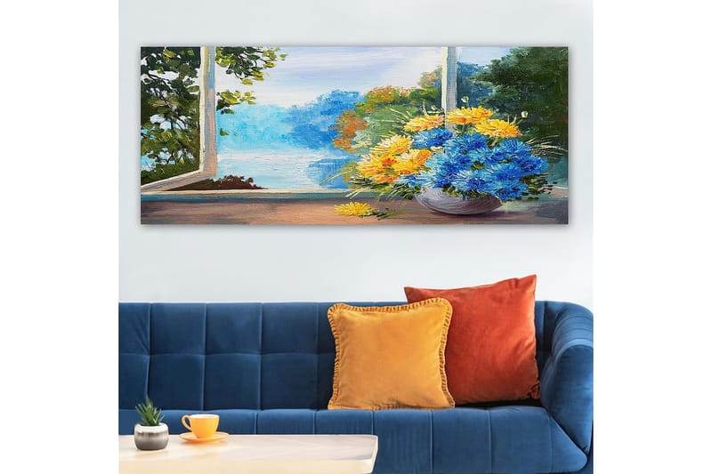 Canvasbillede YTY Floral & Botanical Flerfarvet - 120x50 cm - Boligtilbehør - Billeder & kunst - Billeder på lærred