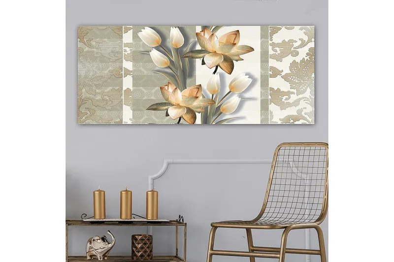 Canvasbillede YTY Floral & Botanical Flerfarvet - 120x50 cm - Boligtilbehør - Billeder & kunst - Billeder på lærred