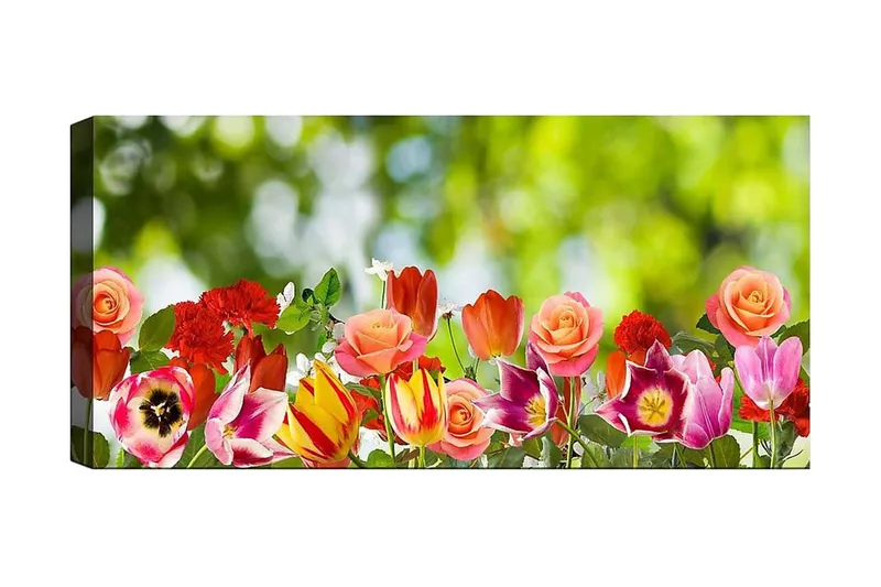 Canvasbillede YTY Floral & Botanical Flerfarvet, 120x50 cm