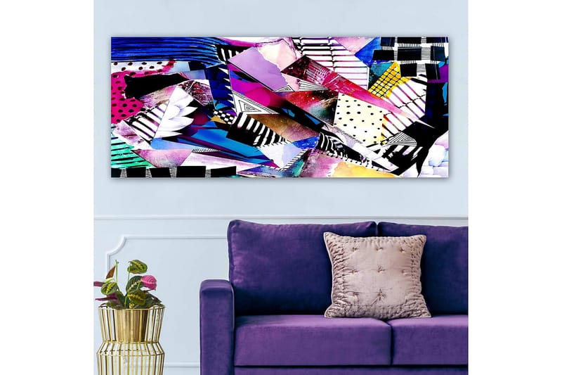 Canvasbillede YTY Geometric Flerfarvet - 120x50 cm - Boligtilbehør - Billeder & kunst - Billeder på lærred