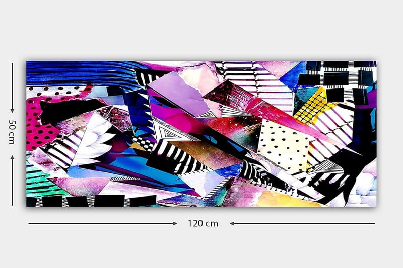Canvasbillede YTY Geometric Flerfarvet - 120x50 cm - Boligtilbehør - Billeder & kunst - Billeder på lærred