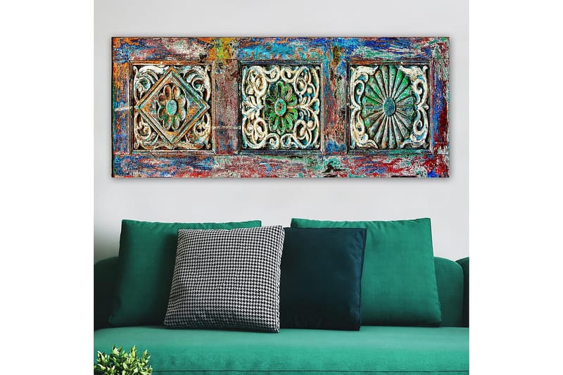 Canvasbillede YTY Geometric Flerfarvet - 120x50 cm - Boligtilbehør - Billeder & kunst - Billeder på lærred