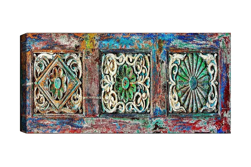 Canvasbillede YTY Geometric Flerfarvet, 120x50 cm