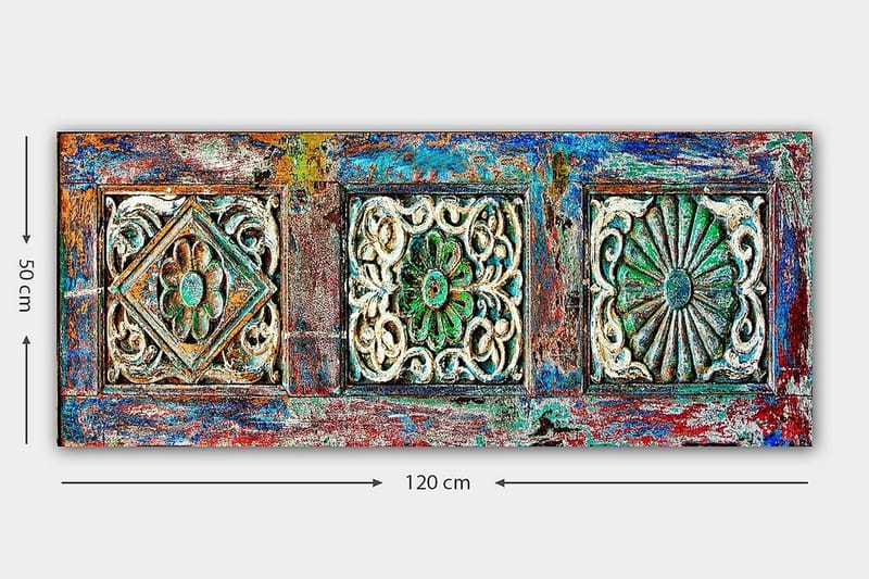 Canvasbillede YTY Geometric Flerfarvet - 120x50 cm - Boligtilbehør - Billeder & kunst - Billeder på lærred