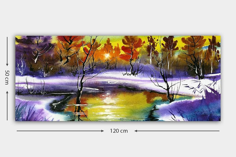 Canvasbillede YTY Landscape & Nature Flerfarvet - 120x50 cm - Boligtilbehør - Billeder & kunst - Billeder på lærred