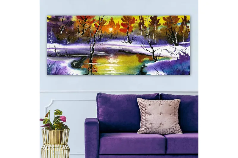 Canvasbillede YTY Landscape & Nature Flerfarvet - 120x50 cm - Boligtilbehør - Billeder & kunst - Billeder på lærred