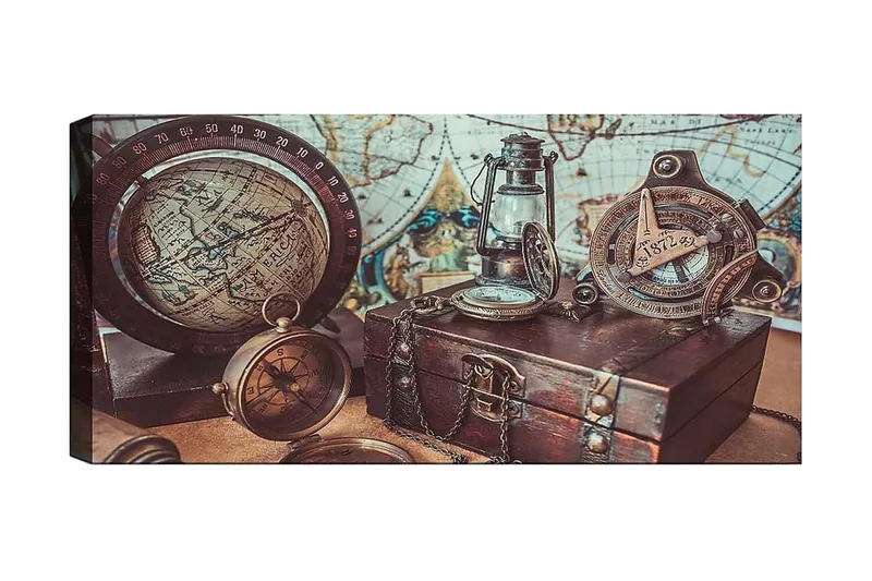 Canvasbillede YTY Map Flerfarvet, 120x50 cm