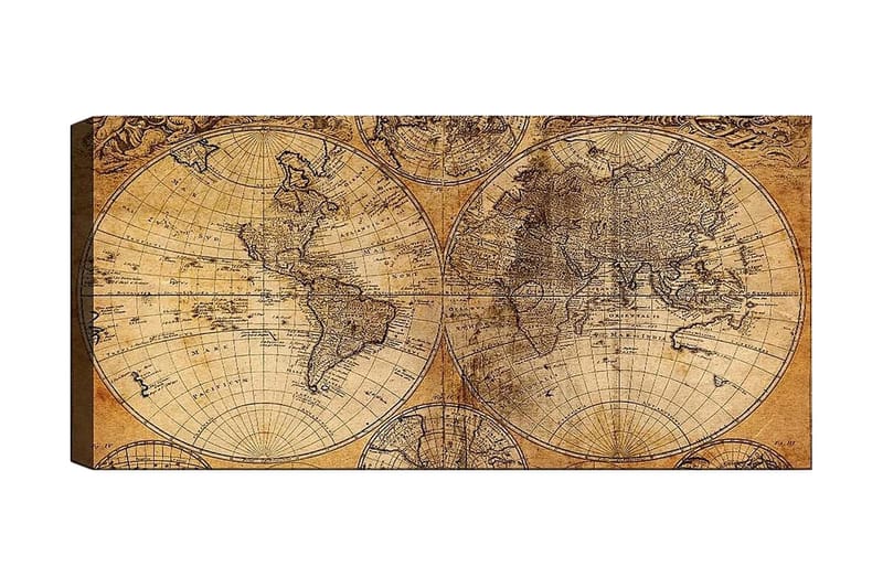 Canvasbillede YTY Map Flerfarvet - 120x50 cm - Boligtilbehør - Billeder & kunst - Billeder på lærred