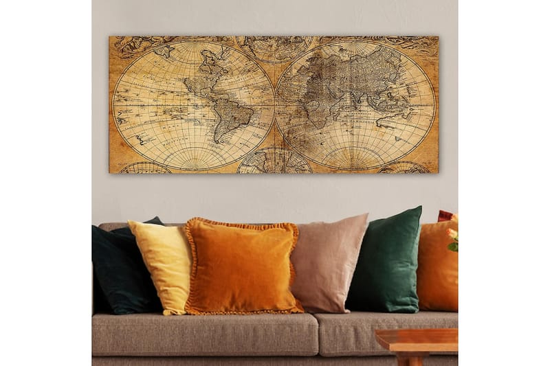 Canvasbillede YTY Map Flerfarvet - 120x50 cm - Boligtilbehør - Billeder & kunst - Billeder på lærred