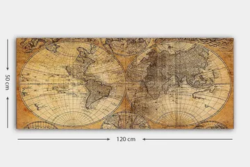 Canvasbillede YTY Map Flerfarvet - 120x50 cm - Boligtilbehør - Billeder & kunst - Billeder på lærred
