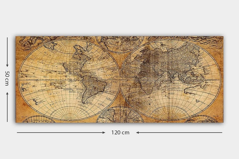 Canvasbillede YTY Map Flerfarvet - 120x50 cm - Boligtilbehør - Billeder & kunst - Billeder på lærred