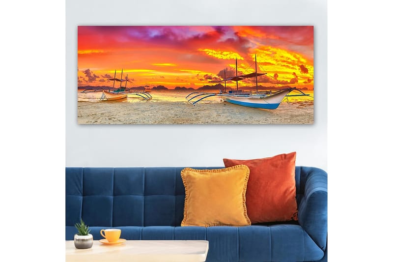 Canvasbillede YTY Nautical & Beach Flerfarvet - 120x50 cm - Boligtilbehør - Billeder & kunst - Billeder på lærred