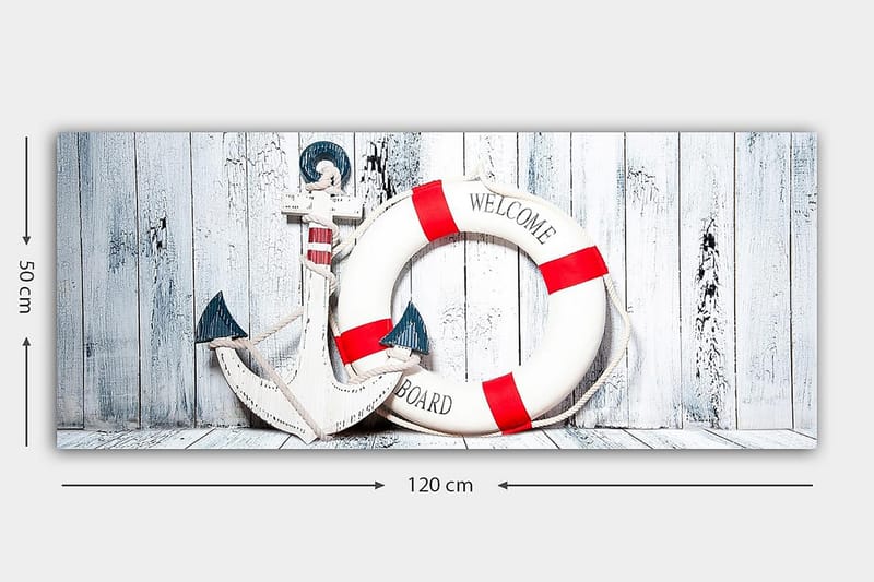 Canvasbillede YTY Nautical & Beach Flerfarvet - 120x50 cm - Boligtilbehør - Billeder & kunst - Billeder på lærred