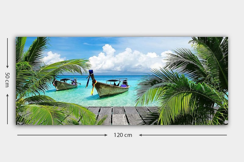 Canvasbillede YTY Nautical & Beach Flerfarvet - 120x50 cm - Boligtilbehør - Billeder & kunst - Billeder på lærred