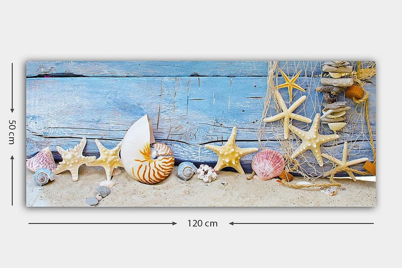 Canvasbillede YTY Nautical & Beach Flerfarvet - 120x50 cm - Boligtilbehør - Billeder & kunst - Billeder på lærred