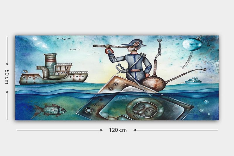 Canvasbillede YTY Nautical & Beach Flerfarvet - 120x50 cm - Boligtilbehør - Billeder & kunst - Billeder på lærred