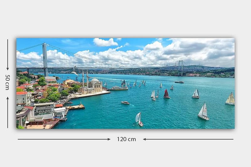 Canvasbillede YTY Nautical & Beach Flerfarvet - 120x50 cm - Boligtilbehør - Billeder & kunst - Billeder på lærred