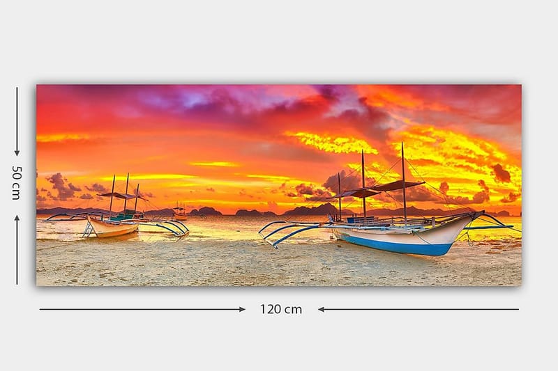 Canvasbillede YTY Nautical & Beach Flerfarvet - 120x50 cm - Boligtilbehør - Billeder & kunst - Billeder på lærred