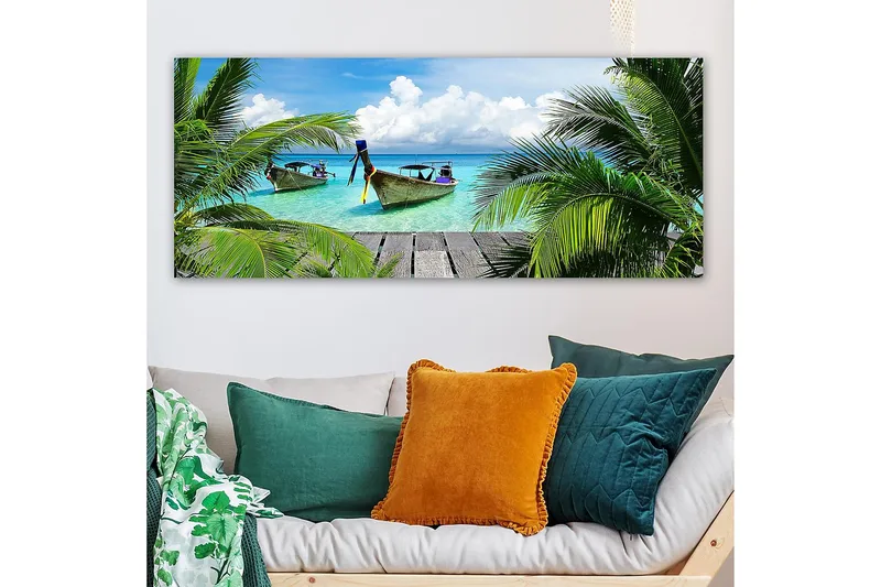 Canvasbillede YTY Nautical & Beach Flerfarvet - 120x50 cm - Boligtilbehør - Billeder & kunst - Billeder på lærred