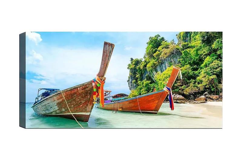 Canvasbillede YTY Nautical & Beach Flerfarvet, 120x50 cm