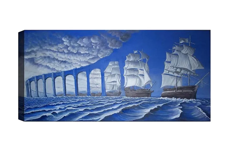 Canvasbillede YTY Nautical & Beach Flerfarvet, 120x50 cm