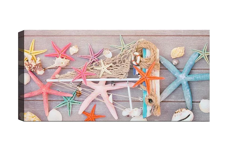 Canvasbillede YTY Nautical & Beach Flerfarvet, 120x50 cm