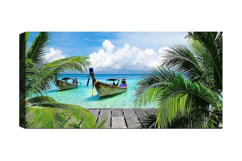 Canvasbillede YTY Nautical & Beach Flerfarvet, 120x50 cm