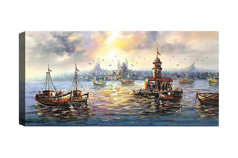 Canvasbillede YTY Nautical & Beach Flerfarvet, 120x50 cm