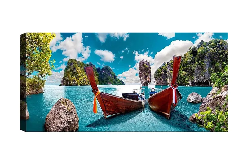 Canvasbillede YTY Nautical & Beach Flerfarvet, 120x50 cm