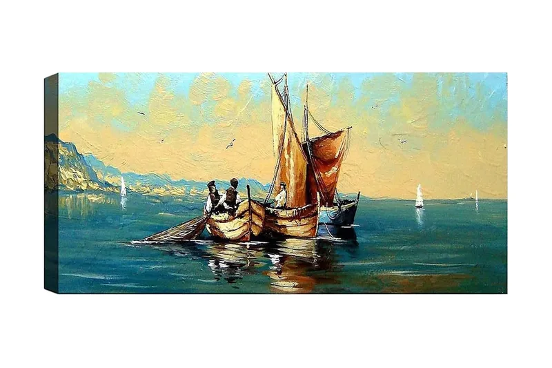 Canvasbillede YTY Nautical & Beach Flerfarvet, 120x50 cm