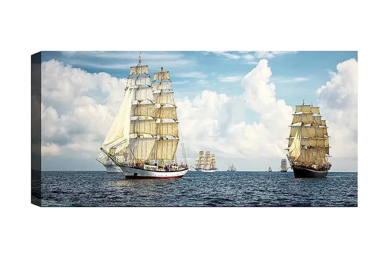 Canvasbillede YTY Nautical & Beach Flerfarvet, 120x50 cm