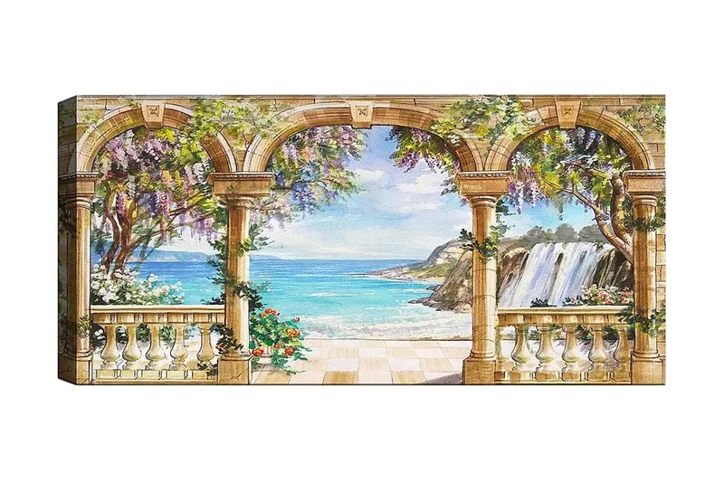 Canvasbillede YTY Nautical & Beach Flerfarvet, 120x50 cm