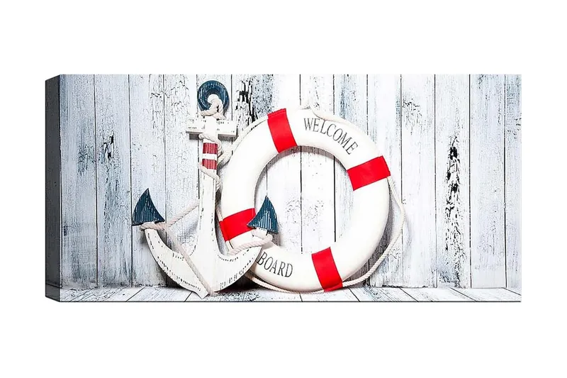 Canvasbillede YTY Nautical & Beach Flerfarvet, 120x50 cm