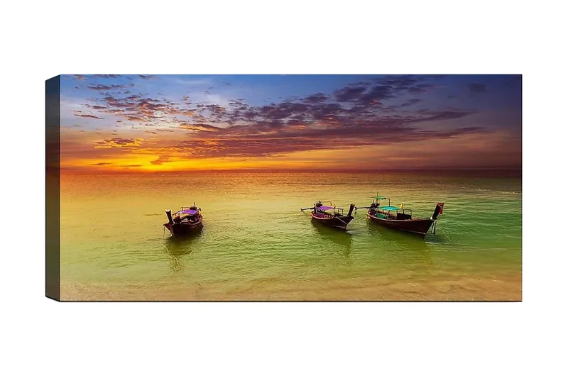 Canvasbillede YTY Nautical & Beach Flerfarvet, 120x50 cm